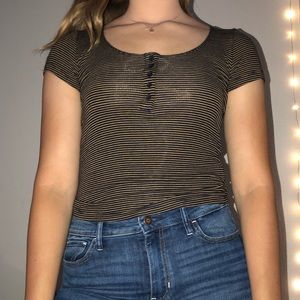 Black and Yellow Striped Tee